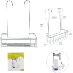 Oryx Cestillo De Baño Para Colgar De Acero Cromado En Griferia, Gifros, Duchas, Bañeras, Color Inox 30x12x38 (alt) Cm. Sin Aguje