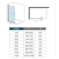 Walk In 1 Hojas Abatible 6mm Vidrio Templado Con Tratamiento Antical,66x195cm,ajustable Entre 64,5-66,5cm -Mundo Ducha 40459521 3