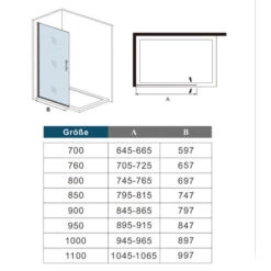 Walk In 1 Hojas Abatible 6mm Vidrio Templado Con Tratamiento Antical,66x195cm,ajustable Entre 64,5-66,5cm -Mundo Ducha 40459521 5