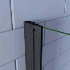 Walk In 2 Hojas Plegables Baño Con Perfil Negro Mate ,estilo Industrial, 5 Mm Cristal Templado, Easyclean,66x190cm,ajustable Entre 64,5-66,5cm -Mundo Ducha 41868972 3