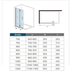 Walk In 2 Hojas Plegables Baño Con Perfil Negro Mate ,estilo Industrial, 5 Mm Cristal Templado, Easyclean,66x190cm,ajustable Entre 64,5-66,5cm -Mundo Ducha 41868972 5