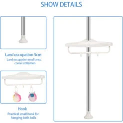 Estante De Esquina De Ducha De Organizador De Baño Con Estante Ajustable De 4 Niveles -Mundo Ducha 42310940 3