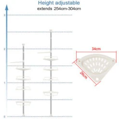 Estante De Esquina De Ducha De Organizador De Baño Con Estante Ajustable De 4 Niveles -Mundo Ducha 42310940 5