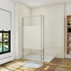 Walk In 110x200cm Panel Pantalla Fija Vidrio Esmerilado Parcial Laminado De Film Seguirdad A Pureba De Explosiciones 8mm+Lateral Abatible 40cm,Barra2 90cm -Mundo Ducha 47471452 3