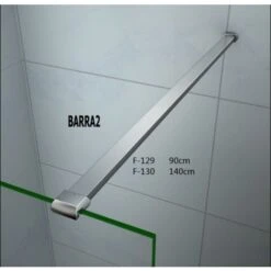 Walk In 110x200cm Panel Pantalla Fija Vidrio Esmerilado Parcial Laminado De Film Seguirdad A Pureba De Explosiciones 8mm+Lateral Abatible 40cm,Barra2 140cm -Mundo Ducha 47471464 4