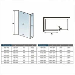 Walk In 110x200cm Panel Pantalla Fija Vidrio Esmerilado Parcial Laminado De Film Seguirdad A Pureba De Explosiciones 8mm+Lateral Abatible 40cm,Barra2 140cm -Mundo Ducha 47471464 5