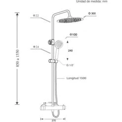DP Grifería - Set De Ducha Extensible Con Grifo Termostático Modelo Tahoe En Color Negro -Mundo Ducha 50328907 4
