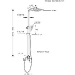 DP Grifería - Set De Ducha Obsidiana En Color Negro En Caja Azul -Mundo Ducha 50328909 5