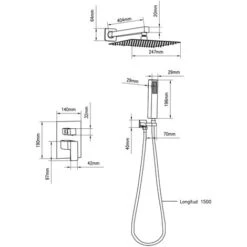 DP Grifería - Set De Ducha Empotrado, Monomando, Acabado En Cromo Modelo Arenas -Mundo Ducha 50328910 4
