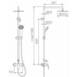 Columna De Ducha Monomando Cromada Belgica Imex BDZ044 -Mundo Ducha 51572347 5