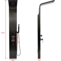 Panel De Ducha De Acero Inoxidable,Cabeza De Ducha, Ducha De Mano Y Chorros De Masaje,negro -Mundo Ducha 51599350 3