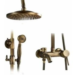 Columna De Ducha Monomando Retro FERRETTI Dorado Envejecido -Mundo Ducha 54430828 3