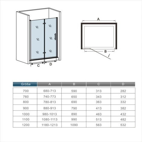Mamparas De Ducha Puerta Plegable Cristal 6 Mm Antical 80x185cm 4 Mamparas De Ducha Puerta Plegable Cristal 6 Mm Antical 80x185cm - Imagen 2