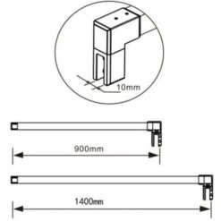 Mamparas De Ducha Pantalla Panel Fijo 8mm Antical - Barra 90cm - 50x200cm -Mundo Ducha 5498785 5