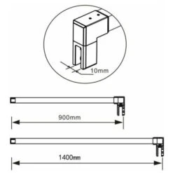 Mamparas De Ducha Pantalla Panel Fijo 10mm Antical - Barra 140cm - 100x200cm -Mundo Ducha 5498818 5