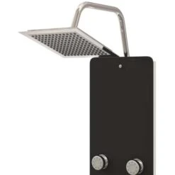 Panel Ducha De Vidrio 25x47,5x130 Cm Negro VidaXL -Mundo Ducha 55152249 4