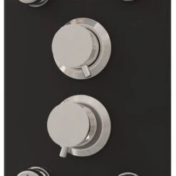 Panel Ducha De Vidrio 25x47,5x130 Cm Negro VidaXL -Mundo Ducha 55152249 5