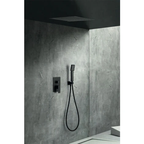 Conjunto Ducha Monomando Empotrado Volga Negro Mat IMEX GET015/NG 3 Conjunto Ducha Monomando Empotrado Volga Negro Mat IMEX GET015/NG