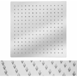 Alcachofa De Ducha Con Efecto Lluvia De Acero Inoxidable Cuadrada - Cabezal De Ducha Efecto Espejo, Rociador De Ducha Anticalcáreo Para Cuarto De Baño, Cabeza De Ducha Antical Con Conexión - 30 X 30 C -Mundo Ducha 56500160 4