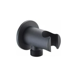 Soporte Redondo Mango Ducha Salida Agua Negro IMEX SFD002/NG