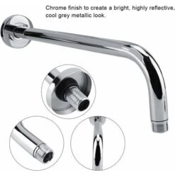 Brazo De Ducha, Tubo Rociador De Acero Inoxidable, 42CM, Montaje Extensible Extraído, Brazo De Lluvia Para Baño -Mundo Ducha 56937282 3