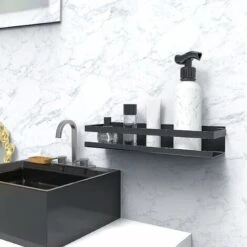 Estante De Ducha Sin Taladrar, Estante De Baño De Acero Inoxidable, Negro Mate - 30 Cm -Mundo Ducha 56937635 3