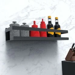 Estante De Ducha Sin Taladrar, Estante De Baño De Acero Inoxidable, Negro Mate - 30 Cm -Mundo Ducha 56937635 4