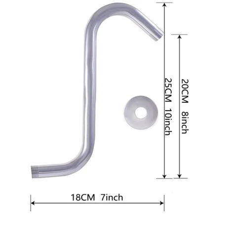 Brazo De Ducha De 8 Pulgadas, Extensión De Ducha De Gran Altura De Acero Inoxidable 230, Extensión De Ducha De Cuello De Cisne Curvo En S, Grifos De Bañera, Grifos De Cocina 4 Brazo De Ducha De 8 Pulgadas, Extensión De Ducha De Gran Altura De Acero Inoxidable 230, Extensión De Ducha De Cuello De Cisne Curvo En S, Grifos De Bañera, Grifos De Cocina - Imagen 2
