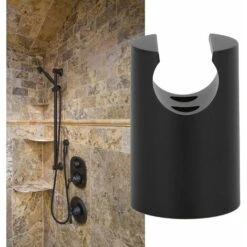 Soporte Para Cabezal De Ducha, Soporte Para Cabezal De Ducha De Mano Montado En La Pared Triomphe, Soporte Para Abrazadera De Accesorios De Baño (negro) -Mundo Ducha 56969685 4