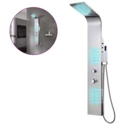 Sistema De Panel De Ducha Acero Inoxidable Curvo VidaXL