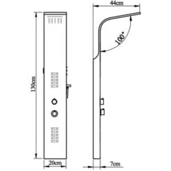 Sistema De Panel De Ducha Acero Inoxidable Curvo VidaXL -Mundo Ducha 5756736 3
