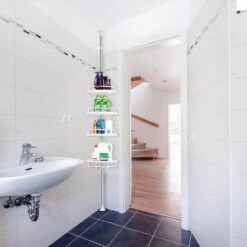 Estantes De Esquina Para Baño De 4 Niveles, Telescópico, De Acero Inoxidable, Organizador De Estante De Almacenamiento -Mundo Ducha 58503399 3