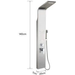 Panel De Ducha Columna De Ducha En Acero Inoxidable 304, 5 Funciones, Ducha Moderna Multifunción Para Baño, Altura: 140 Cm - Proceso De Pulido (Acero Inoxidable) -Mundo Ducha 58503663 5