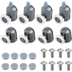 8 Piezas Ruedas De Mampara De Ducha 25mm Ruedas Para Puerta De Ducha 4 Rodillos Superiores 4 Rodillos Inferiores -Mundo Ducha 59622247 4