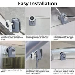 8 Piezas Ruedas De Mampara De Ducha 25mm Ruedas Para Puerta De Ducha 4 Rodillos Superiores 4 Rodillos Inferiores -Mundo Ducha 59622247 5