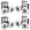 4 Pcs Ruedas De Puerta De Ducha Parte Superior Y Inferior Doble Rodillo Rodamientos Mampara Ducha 23mm -Mundo Ducha 59622586 1