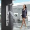 Sistema De Panel De Ducha LED Con Chorros De Masaje, Columnas De Ducha Hidromasaje En Cascada, Set De Ducha,niquel Pulido -Mundo Ducha 60347584 1