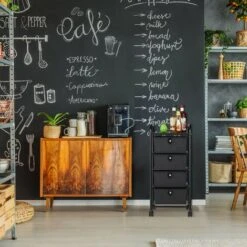 Relaxdays Carrito Auxiliar, 4 Cajones, Metal Y Plástico, Carro Con Ruedas Para Baño, Cosméticos, 74 X 33 X 39 Cm, Negro -Mundo Ducha 61312072 3