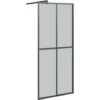Mampara De Ducha Accesible Vidrio Templado Oscuro 90x195 Cm VidaXL