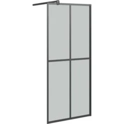 Mampara De Ducha Accesible Vidrio Templado Oscuro 90x195 Cm VidaXL