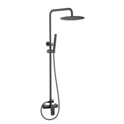 Columna De Ducha Monomando SALVIA Negro Mate Ø 20cm