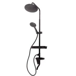 Conjunto Ducha Latón/Zinc - Acero Inoxidable- ABS, Negro, Agua Caliente-Fría, Monomando [QLI-FA-3019] (QLI-FA-3019)