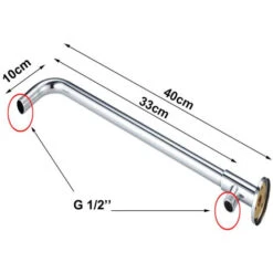 Brazo Extensión De Ducha De Pared 40cm Para Cabezal De Ducha G1/2 Extensión De Ducha De Acero Inoxidable -Mundo Ducha 67869189 3