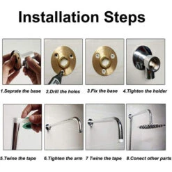 Brazo Extensión De Ducha De Pared 40cm Para Cabezal De Ducha G1/2 Extensión De Ducha De Acero Inoxidable -Mundo Ducha 67869189 5