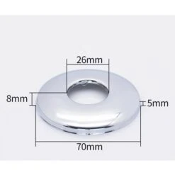 MINKUROW Abrazadera De 26 Mm Tapa De Orificio De Válvula De Acero Cromado Escudo De Grifo Tamaño De 8 Mm (10 Pcs)