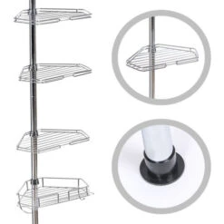 Estante Esquinero De Ducha Telescópico De Acero Inoxidable -Mundo Ducha 68493666 5