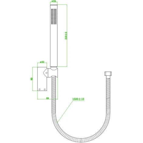 Soporte De Ducha Combinado Luisa Negro 3 Piezas 5 Soporte De Ducha Combinado Luisa Negro 3 Piezas - Imagen 3