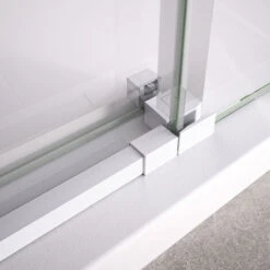 Mampara De Ducha Frontal Ducha 2 Fijos + 2 Correderas 145-150 Cm (ancho Adaptable) Altura 195 Cm Blanco Mate Vidrio 6mm Transparente Antical -Mundo Ducha 70239806 3