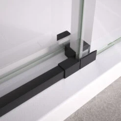 Mampara De Ducha Frontal Fijo + Corredera 95-100 Cm (ancho Adaptable) Altura 195 Cm Negro Mate Vidrio 6mm Transparente Antical Posición Fijo Derecha -Mundo Ducha 70239900 3