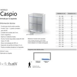 Mampara De Ducha Frontal Fijo + Corredera 95-100 Cm (ancho Adaptable) Altura 195 Cm Negro Mate Vidrio 6mm Transparente Antical Posición Fijo Derecha -Mundo Ducha 70239900 4